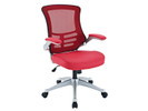 Mesh Back Vinyl Seat with Arms Desk Chair