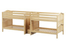 Maxtrix Quad Low Staircase Bunk Bed, Full/Full