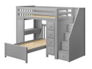 Space Saver Staircase Loft w/Desk & Chest, Twin/Twin