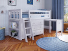Space Saver Low Loft w/Bookcase, Chest, Desk & Ladder, Twin