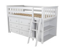 Space Saver Low Loft w/Dresser, Bookcase & Ladder, Twin