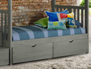 Rustic Pine Underbed Storage Drawers - Gray Brushed Finish