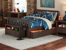 Seaview Slatted Bed w/Trundle, Full - Espresso Finish