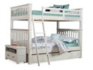 Seaview Bunk Bed w/Trundle, Full/Full - White Finish