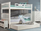 Seaview Bunk Bed w/Trundle, Full/Full - White Finish