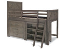 Buckeye Low Loft Bed w/3 Drawer Dresser & Bookcase