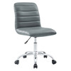 Leatherette Ribbed Desk Chair with Chrome Base