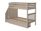 Bedroom Basics Staircase Bunk Bed w/Drawers, Twin/Twin