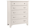 Country House 5 Drawer Chest - Soft White Finish