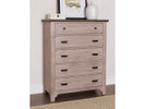Country House 5 Drawer Chest - Grey Finish