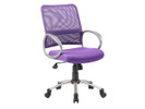 Mesh Back Desk Chair w/ Pewter Arms and Silver Base