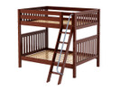 Maxtrix High Bunk Bed w/ Angled Ladder, Full/Full