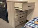 Contemporary 4 Deep Drawer Chest w/ End Panel Sides