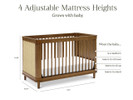 Marin 3-In-1 Convertible Crib - Natural Walnut/Blonde Cane