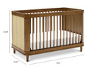 Marin 3-In-1 Convertible Crib - Natural Walnut/Blonde Cane