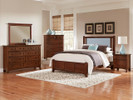 Brighton Upholstered Bed Queen - Cherry Finish