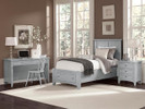 Brighton Panel Bed Twin w/ Drawers - Grey Finish