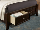Brighton Panel Bed Queen w/ Drawers - Merlot Finish