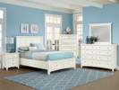 Brighton Panel Bed Queen w/ Drawers - White Finish