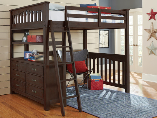 Seaview Loft Bed With Desk Full Espresso Bedroom Source