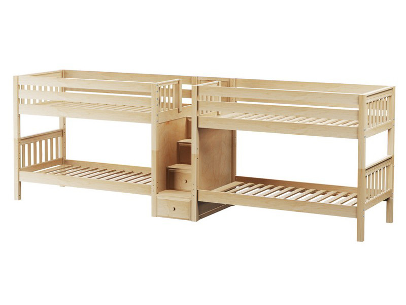 Maxtrix Quad Low Staircase Bunk Bed, Twin/Twin Maxtrix Quad Low Staircase Bunk Bed, Twin/Twin