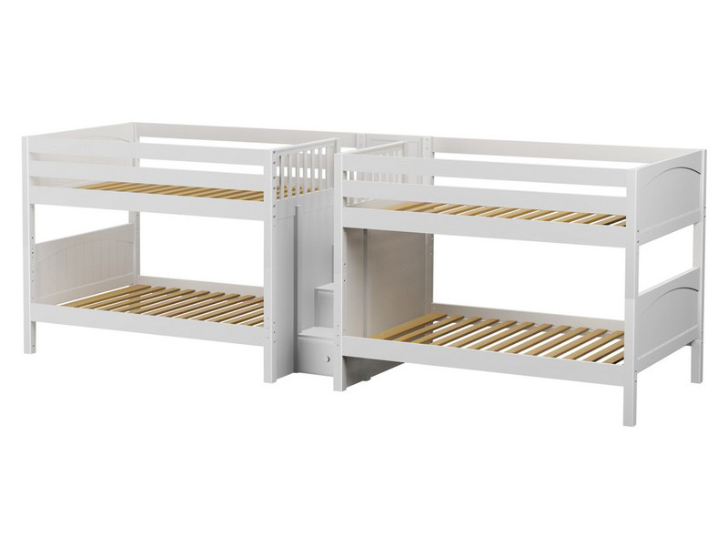 Maxtrix Quad Low Staircase Bunk Bed, Full/Full Maxtrix Quad Low Staircase Bunk Bed, Full/Full