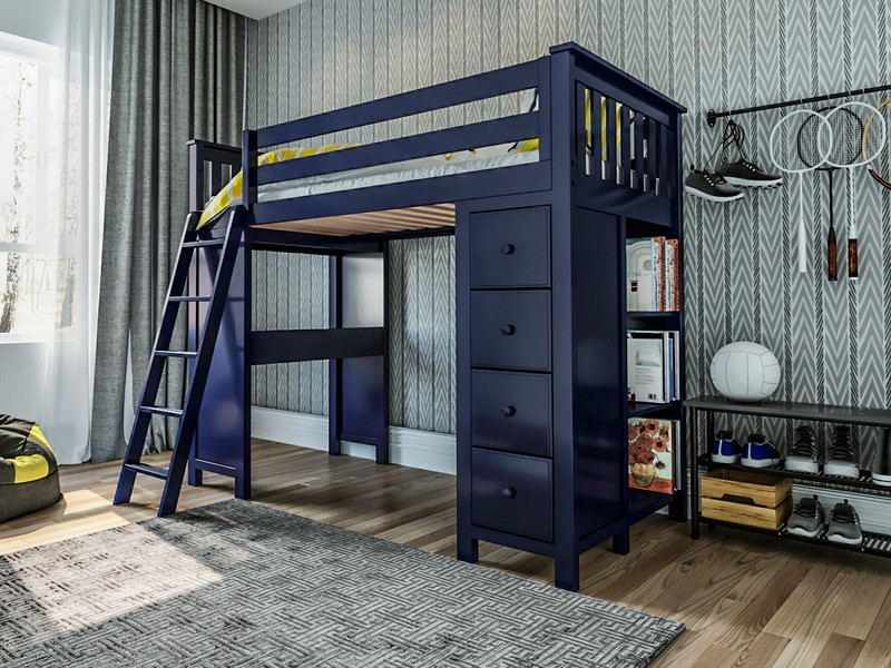Space Saver Loft w/Desk, Chest & Ladder, Twin