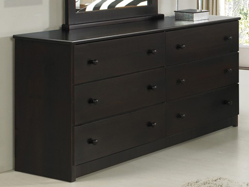 Rustic Pine Double Dresser - Espresso Finish