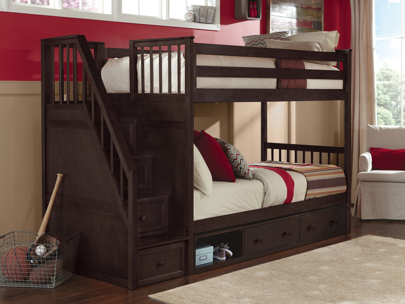 Valley 2.0 Staircase Bunk Bed w/Storage Drawers & Cubby, Twin/Twin