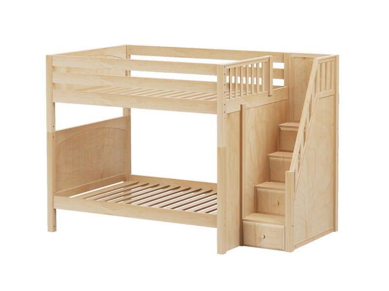 Maxtrix High Staircase Bunk Bed, Full/Full