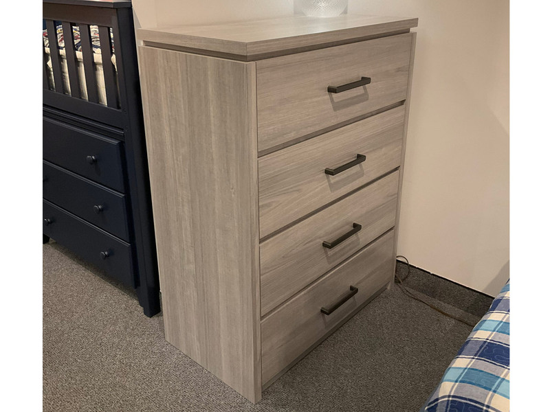 Contemporary 4 Deep Drawer Chest w/ End Panel Sides