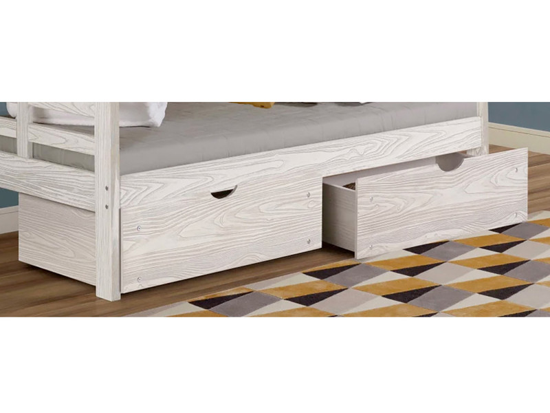 Rustic Pine Underbed Storage Drawers - White Birch Finish