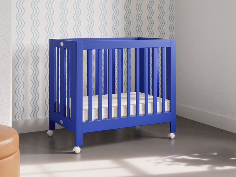 Babyletto Origami Mini Crib - Cobalt Finish