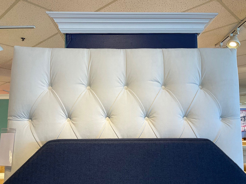 Cicero Headboard, Twin - Classic Velvet White - Floor Sample