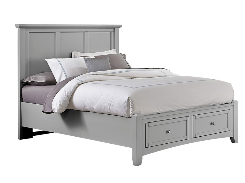 Brighton Panel Bed King w/ Drawers - Grey Finish