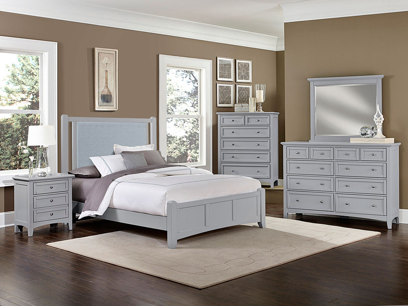 Brighton Upholstered Bed King - Grey Finish