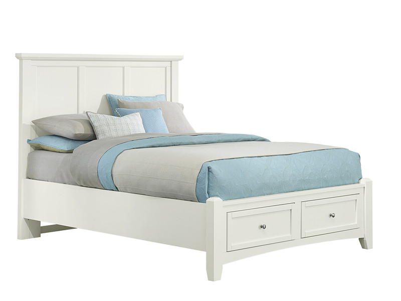 Brighton Panel Bed Queen w/ Drawers - White Finish