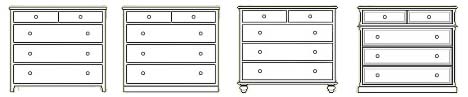 2 over 3 Drawer Chest with Mirror Options