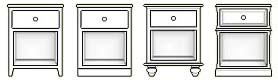 open nightstand with 1 drawer options