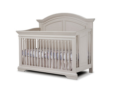 Palermo Convertible Crib Curved Top Brushed Ivory Finish