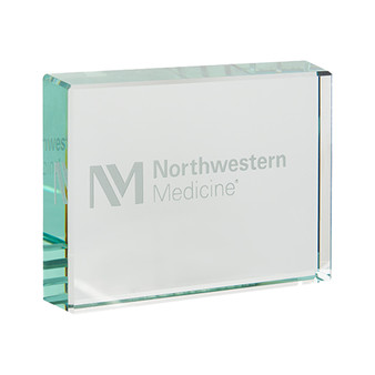 Northwestern Medicine Glass Paperweight