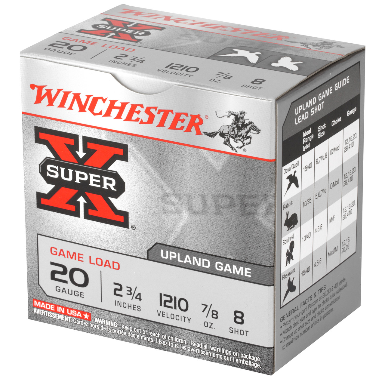 Winchester Ammunition XU208 20 Gauge Shells, 2.75 Inch, #8 Shot