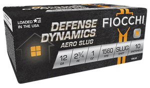 Fiocchi Defense Dynamics, Fio 12slug 12 Aero 12 2.75 Slug 1oz 10/25 Fiocchi Defense Dynamics, Fio 12slug 12 Aero 12 2.75 Slug 1oz 10/25