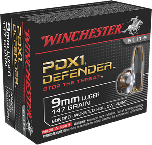 Winchester Ammo Defender, Win S9mmpdb1 9mm 147 Pdx 20/10 Winchester Ammo Defender, Win S9mmpdb1 9mm 147 Pdx 20/10