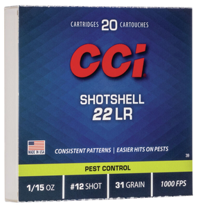 Cci Pest Control, Cci 0039      22lr  Shotshell #12           20/100 Cci Pest Control, Cci 0039      22lr  Shotshell #12           20/100