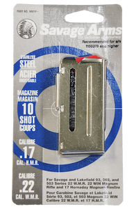 Savage 93 Series, Sav 90019 Mag 93ser 22wmr/17hmr 10rd Ss Savage 93 Series, Sav 90019 Mag 93ser 22wmr/17hmr 10rd Ss