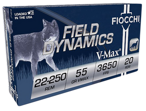 Fiocchi Field Dynamics, Fio 22250hvd  22250       55 Vmax            20/10 Fiocchi Field Dynamics, Fio 22250hvd  22250       55 Vmax            20/10