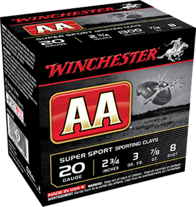 Winchester Ammo Aa, Win Aasc208    Aa Spt Cly 20 2.75 8   7/8   25/10 Winchester Ammo Aa, Win Aasc208    Aa Spt Cly 20 2.75 8   7/8   25/10