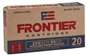 Frontier Cartridge Military Grade, Frontier Fr140       223   55 Hp Match       20/25 Frontier Cartridge Military Grade, Frontier Fr140       223   55 Hp Match       20/25