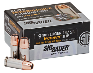 Sig Sauer Elite Defense, Sig E9mma3-50 Elite Vcrwn 9mm 147 Jhp 50/10 Sig Sauer Elite Defense, Sig E9mma3-50 Elite Vcrwn 9mm 147 Jhp 50/10